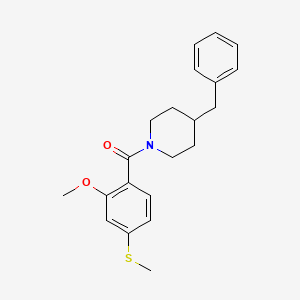 B1673191 Piperidine, 1-[2-methoxy-4-(methylthio)benzoyl]-4-(phenylmethyl)- CAS No. 349087-34-9