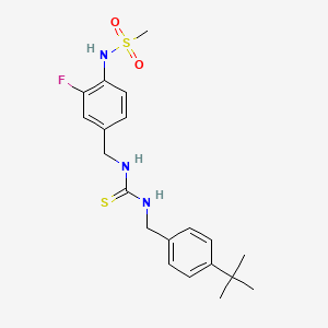 B1673192 3-[(4-Tert-butylphenyl)methyl]-1-[(3-fluoro-4-methanesulfonamidophenyl)methyl]thiourea CAS No. 401907-26-4