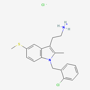 B1673199 2-[1-[(2-Chlorophenyl)methyl]-2-methyl-5-methylsulfanylindol-3-yl]ethylazanium;chloride CAS No. 1071544-43-8