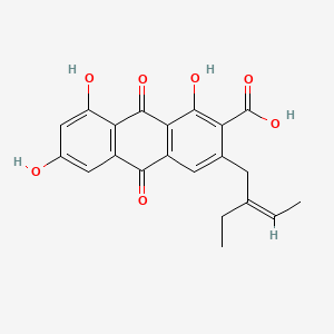 molecular formula C21H18O7 B1673214 3-[(Z)-2-ethylbut-2-enyl]-1,6,8-trihydroxy-9,10-dioxoanthracene-2-carboxylic acid CAS No. 102819-46-5