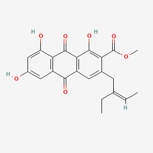 molecular formula C22H20O7 B1673215 methyl 3-[(Z)-2-ethylbut-2-enyl]-1,6,8-trihydroxy-9,10-dioxoanthracene-2-carboxylate CAS No. 127172-90-1