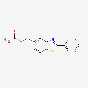 molecular formula C16H13NO2S B1673218 2-Phenyl-5-benzothiazolepropionic acid CAS No. 52321-54-7