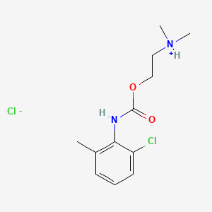 molecular formula C12H18Cl2N2O2 B1673220 2-Chloro-6-methylcarbanilic acid 2-(dimethylamino)ethyl ester hydrochloride CAS No. 20228-96-0
