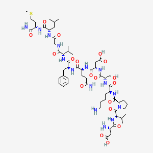 molecular formula C59H95N15O18S B1673302 L-α-天冬酰-L-缬氨酰-L-脯氨酰-L-赖氨酰-L-丝氨酰-L-α-天冬酰-L-谷氨酰-L-苯丙氨酰-L-缬氨酰甘氨酰-L-亮氨酰-L-甲硫氨酰胺 CAS No. 63968-82-1