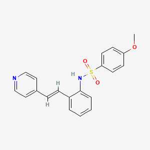 molecular formula C20H18N2O3S B1673315 (E)-4-(2-(2-(N-(4-甲氧基苯磺酰基)氨基)苯基)乙烯基)吡啶 CAS No. 173528-92-2