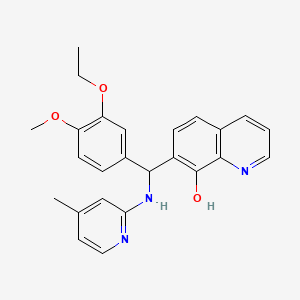 B1673410 7-[(3-Ethoxy-4-methoxyphenyl)-[(4-methylpyridin-2-yl)amino]methyl]quinolin-8-ol CAS No. 430462-93-4