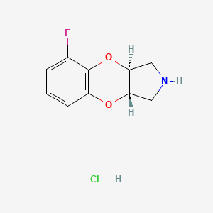 molecular formula C10H11ClFNO2 B1673464 Fluparoxan hydrochloride anhydrous CAS No. 105226-30-0