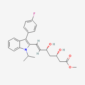 molecular formula C25H28FNO4 B1673503 (3S,5R,E)-甲基 7-(3-(4-氟苯基)-1-异丙基-1H-吲哚-2-基)-3,5-二羟基庚-6-烯酸酯 CAS No. 93957-53-0