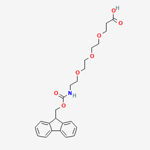 molecular formula C24H29NO7 B1673513 1-(9H-Fluoren-9-yl)-3-oxo-2,7,10,13-tetraoxa-4-azahexadecan-16-oic acid CAS No. 867062-95-1