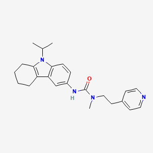 molecular formula C24H30N4O B1673520 1-Methyl-3-(9-propan-2-yl-5,6,7,8-tetrahydrocarbazol-3-yl)-1-(2-pyridin-4-ylethyl)urea CAS No. 302556-51-0