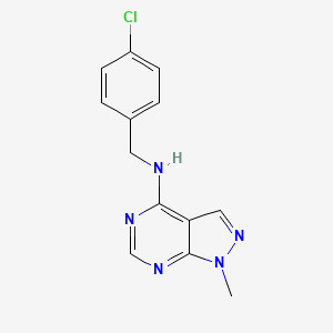molecular formula C13H12ClN5 B1673522 N-[(4-Chlorophenyl)methyl]-1-Methyl-1h-Pyrazolo[3,4-D]pyrimidin-4-Amine CAS No. 5441-46-3