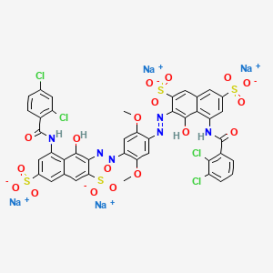 molecular formula C42H24Cl4N6Na4O18S4 B1673588 2,7-Naphthalenedisulfonic acid, 5-((2,3-dichlorobenzoyl)amino)-3-((4-((8-((2,4-dichlorobenzoyl)amino)-1-hydroxy-3,6-disulfo-2-naphthalenyl)azo)phenyl)azo)-4-hydroxy-, tetrasodium salt CAS No. 170020-61-8