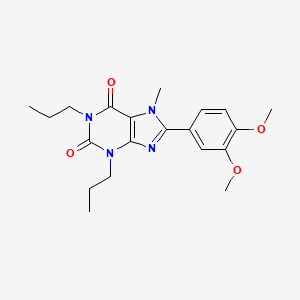 molecular formula C20H26N4O4 B1673620 8-(3,4-Dimethoxyphenyl)-7-methyl-1,3-dipropyl-1H-purine-2,6(3H,7H)-dione CAS No. 152881-18-0