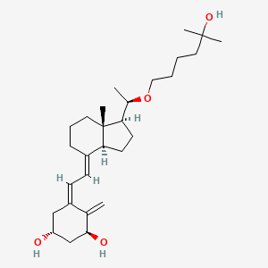 molecular formula C28H46O4 B1673627 1alpha,25-dihydroxy-24a,24b-dihomo-22-oxa-20-epivitamin D3/1alpha,25-dihydroxy-24a,24b-dihomo-22-oxa-20-epicholecalciferol CAS No. 132014-43-8