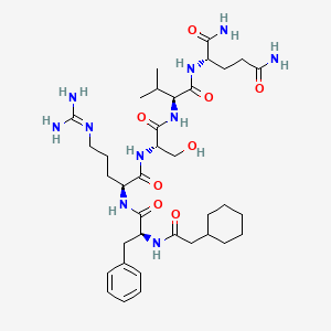 molecular formula C36H58N10O8 B1673660 N-(Cyclohexylacetyl)-L-phenylalanyl-L-arginyl-L-seryl-L-valyl-L-glutamamide CAS No. 113584-01-3