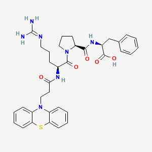 molecular formula C35H41N7O5S B1673692 (2S)-2-[[(2S)-1-[(2S)-5-(diaminomethylideneamino)-2-(3-phenothiazin-10-ylpropanoylamino)pentanoyl]pyrrolidine-2-carbonyl]amino]-3-phenylpropanoic acid CAS No. 116740-51-3
