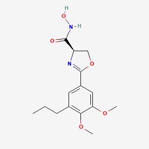 molecular formula C15H20N2O5 B1673696 (4r)-2-(3,4-Dimethoxy-5-Propylphenyl)-N-Hydroxy-4,5-Dihydro-1,3-Oxazole-4-Carboxamide CAS No. 183298-68-2