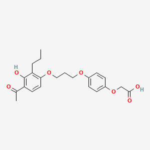 molecular formula C22H26O7 B1673701 2-(4-(3-(4-Acetyl-3-hydroxy-2-propylphenoxy)propoxy)phenoxy)acetic acid CAS No. 79558-09-1