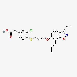 molecular formula C23H26ClNO4S B1673702 2-[3-氯-4-[3-[(3-乙基-7-丙基-1,2-苯并恶唑-6-基)氧基]丙基硫烷基]苯基]乙酸 CAS No. 194608-76-9
