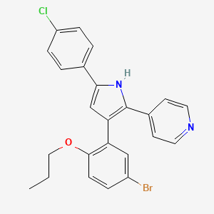 molecular formula C24H20BrClN2O B1673704 4-[3-(5-溴-2-丙氧基苯基)-5-(4-氯苯基)-1H-吡咯-2-基]吡啶 CAS No. 191034-25-0