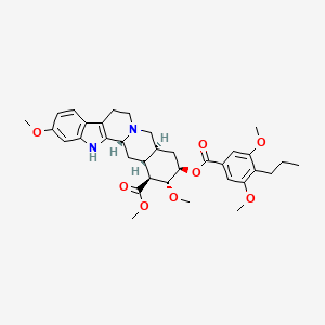 molecular formula C35H44N2O8 B1673708 Methyl (1R,15S,17R,18R,19S,20S)-17-(3,5-dimethoxy-4-propylbenzoyl)oxy-6,18-dimethoxy-1,3,11,12,14,15,16,17,18,19,20,21-dodecahydroyohimban-19-carboxylate CAS No. 55729-34-5