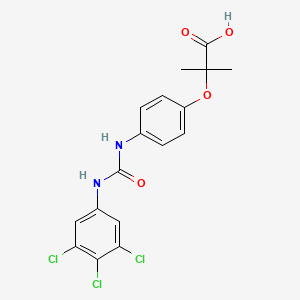 molecular formula C17H15Cl3N2O4 B1673715 2-(4-(3,4,5-三氯苯基脲基)苯氧基)-2-甲基丙酸 CAS No. 121809-82-3