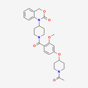 molecular formula C28H33N3O6 B1673725 1-[1-[4-(1-乙酰基哌啶-4-基)氧基-2-甲氧基苯甲酰]哌啶-4-基]-4H-3,1-苯并恶嗪-2-酮 CAS No. 162042-44-6