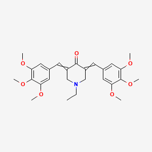 molecular formula C27H33NO7 B1673729 1-乙基-3,5-双[(3,4,5-三甲氧苯基)亚甲基]哌啶-4-酮 CAS No. 343307-76-6