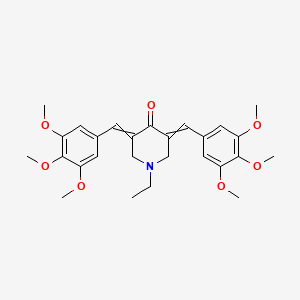 molecular formula C27H33NO7 B1673729 1-エチル-3,5-ビス[(3,4,5-トリメトキシフェニル)メチリデン]ピペリジン-4-オン CAS No. 343307-76-6