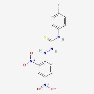 molecular formula C13H10FN5O4S B1673740 2-(2,4-二硝基苯基)-N-(4-氟苯基)肼基碳酰胺 CAS No. 316151-68-5