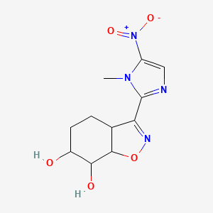 B1673787 cis-3a,4,5,6,7,7a-Hexahydro-3-(1-methyl-5-nitro-1H-imidazol-2-yl)-1,2-benzisoxazole-6,7-diol CAS No. 70483-69-1