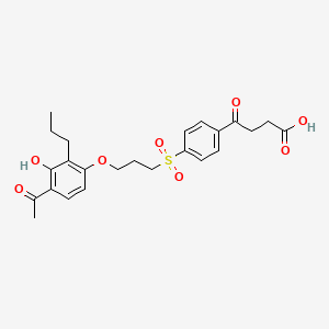 B1673806 4-((3-(4-Acetyl-3-hydroxy-2-propylphenoxy)propyl)sulfonyl)-gamma-oxobenzenebutanoic acid CAS No. 91541-18-3