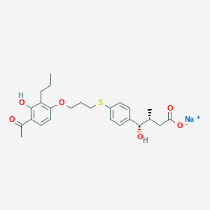 B1673807 (betaR,gammaS)-4-[[3-(4-Acetyl-3-hydroxy-2-propylphenoxy)propyl]thio]-gamma-hydroxy-beta-methylbenzenebutanoic acid sodium salt CAS No. 114370-57-9