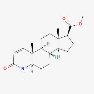 molecular formula C21H31NO3 B1673811 Methyl (1S,3aS,3bS,5aR,9aR,9bS,11aS)-6,9a,11a-trimethyl-7-oxo-2,3,3a,3b,4,5,5a,9b,10,11-decahydro-1H-indeno[5,4-f]quinoline-1-carboxylate CAS No. 103335-44-0