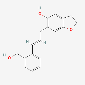 B1673812 2,3-Dihydro-6-(3-(2-hydroxymethyl)phenyl-2-propenyl)-benzofuranol CAS No. 99134-29-9
