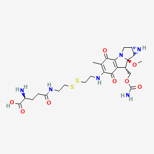 molecular formula C24H34N6O8S2 B1673875 7-N-(2-((2-(gamma-L-Glutamylamino)ethyl)dithio)ethyl)mitomycin C CAS No. 118359-59-4