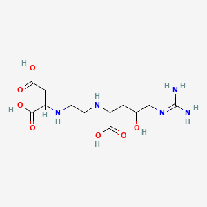 molecular formula C12H23N5O7 B1673893 2-[2-[[1-Carboxy-4-(diaminomethylideneamino)-3-hydroxybutyl]amino]ethylamino]butanedioic acid CAS No. 91386-17-3