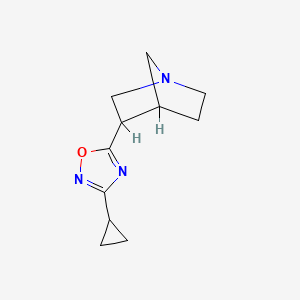 molecular formula C11H15N3O B1673902 5-(1-Azabicyclo[2.2.1]heptan-3-yl)-3-cyclopropyl-1,2,4-oxadiazole CAS No. 139346-23-9