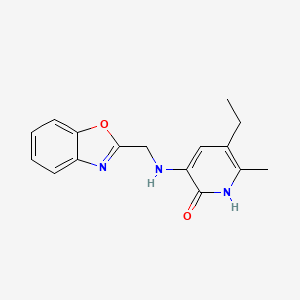B1673922 3-(((1,3-Benzoxazol-2-yl)methyl)amino)-5-ethyl-6-methylpyridin-2(1H)-one CAS No. 135525-70-1