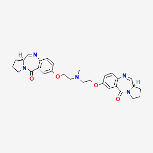 molecular formula C29H33N5O4 B1673931 (6As)-2-[2-[2-[[(6aS)-11-oxo-6a,7,8,9-tetrahydropyrrolo[2,1-c][1,4]benzodiazepin-2-yl]oxy]ethyl-methylamino]ethoxy]-6a,7,8,9-tetrahydropyrrolo[2,1-c][1,4]benzodiazepin-11-one CAS No. 123064-64-2