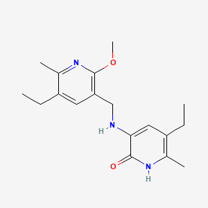 molecular formula C18H25N3O2 B1673933 3-[N-[(5-Ethyl-2-methoxy-6-methyl-3-pyridyl)methyl]amino]-5-ethyl-6-methylpyridin-2(1H)-one CAS No. 139547-89-0