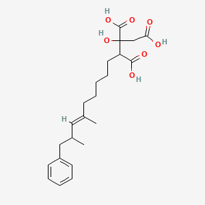 molecular formula C23H32O7 B1673946 1-[(6E)-6,8-dimethyl-9-phenylnon-6-en-1-yl]-2-hydroxypropane-1,2,3-tricarboxylic acid CAS No. 172722-08-6