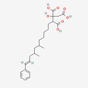 molecular formula C25H36O7 B1673947 1-[(10E)-6,8-dimethyl-11-phenylundec-10-en-1-yl]-2-hydroxypropane-1,2,3-tricarboxylic acid CAS No. 172722-09-7