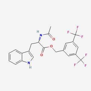 molecular formula C22H18F6N2O3 B1673949 3,5-双(三氟甲基)苄基 N-乙酰色氨酸 CAS No. 148451-96-1