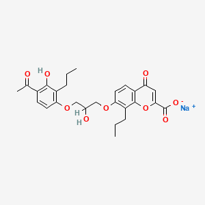 molecular formula C27H29NaO9 B1673991 7-[3-(4-乙酰基-3-羟基-2-丙基苯氧基)-2-羟基丙氧基]-4-氧代-8-丙基-4H-1-苯并吡喃-2-羧酸钠盐 CAS No. 40786-08-1