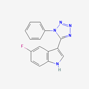 molecular formula C15H10FN5 B1673995 5-fluoro-3-(1-phenyl-1H-tetraazol-5-yl)-1H-indole CAS No. 173374-58-8