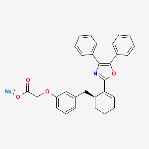 B1674010 Acetic acid, (3-(((1S)-2-(4,5-diphenyl-2-oxazolyl)-2-cyclohexen-1-yl)methyl)phenoxy)-, sodium salt CAS No. 171046-15-4