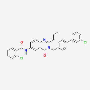 molecular formula C31H25Cl2N3O2 B1674022 2-chloro-N-[3-[[4-(3-chlorophenyl)phenyl]methyl]-4-oxo-2-propylquinazolin-6-yl]benzamide CAS No. 570373-45-4
