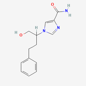 B1674026 1H-Imidazole-4-carboxamide, 1-(1-(hydroxymethyl)-3-phenylpropyl)- CAS No. 256461-28-6