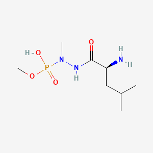 molecular formula C8H20N3O4P B1674036 L-Leucine, 2-(hydroxymethoxyphosphinyl)-2-methylhydrazide CAS No. 73706-58-8